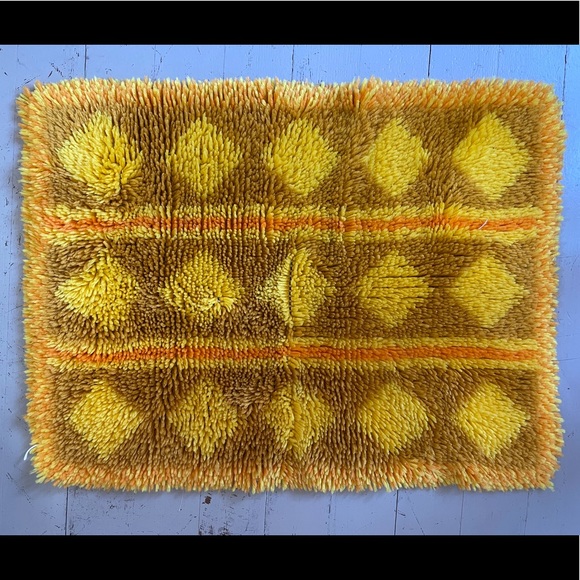 Vintage shag diamond retro rug mid century modern - Picture 7 of 7